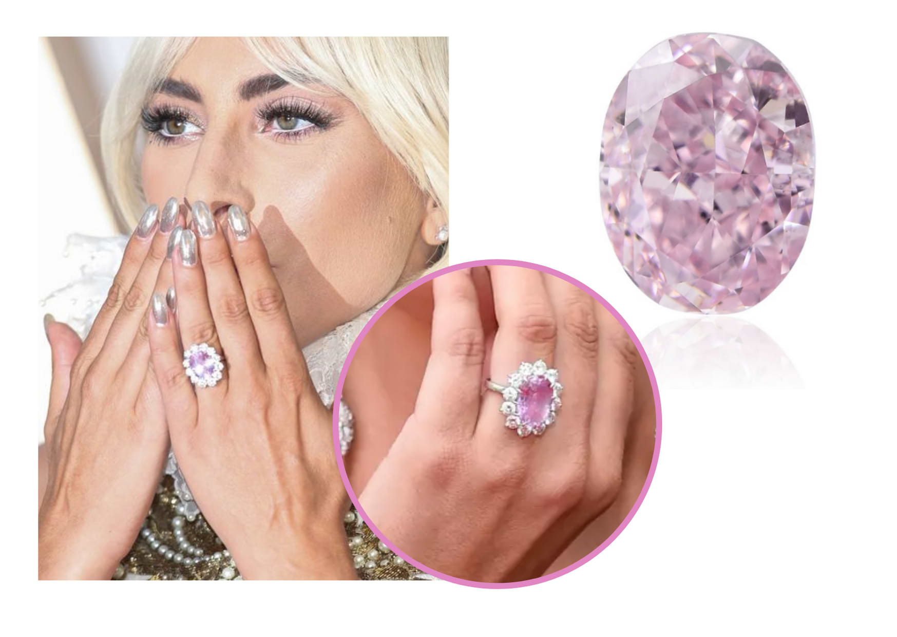 Lady gaga pink engagement on sale ring